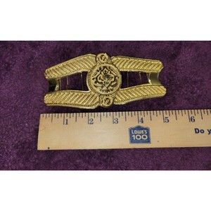 Vintage 1980s Alexis Kirk Signed Gold Tone Interlocking Two-Piece Belt Buckle